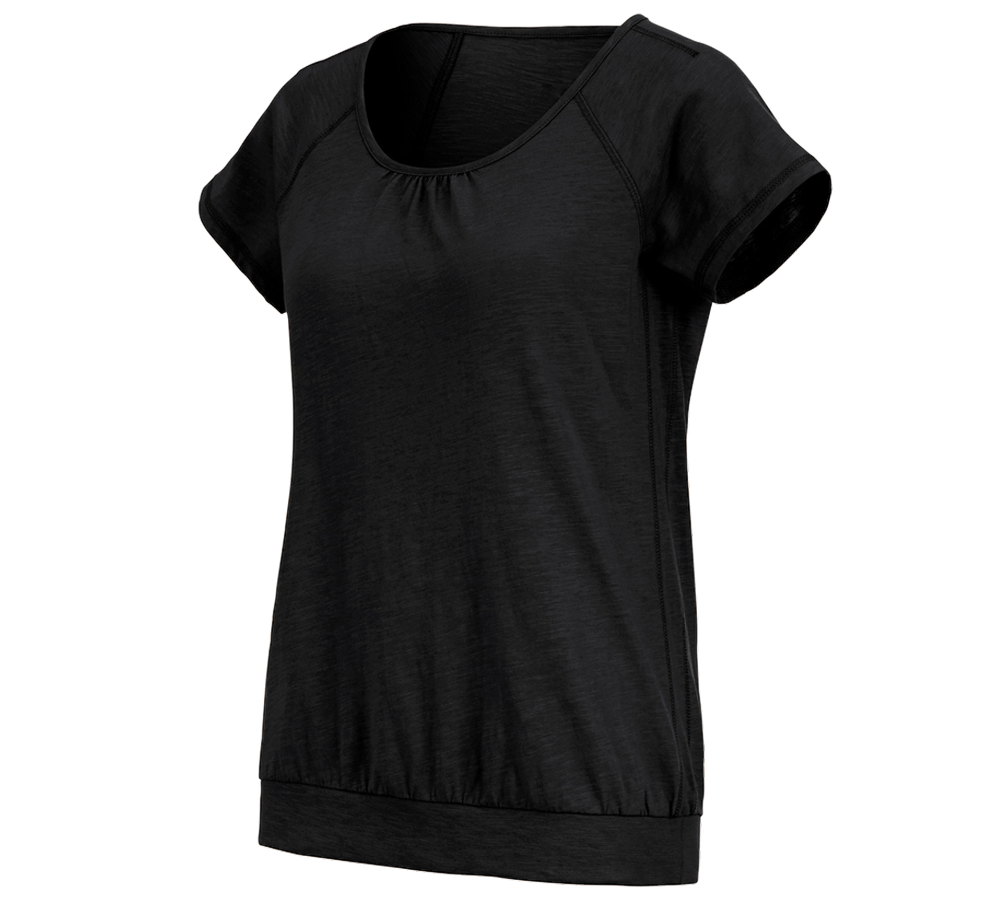 Bovenkleding: e.s. T-Shirt cotton slub, dames + zwart