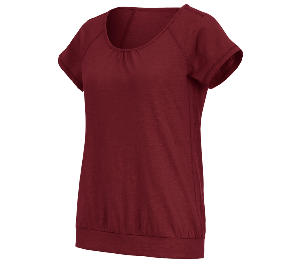 Bovenkleding: e.s. T-Shirt cotton slub, dames + robijn