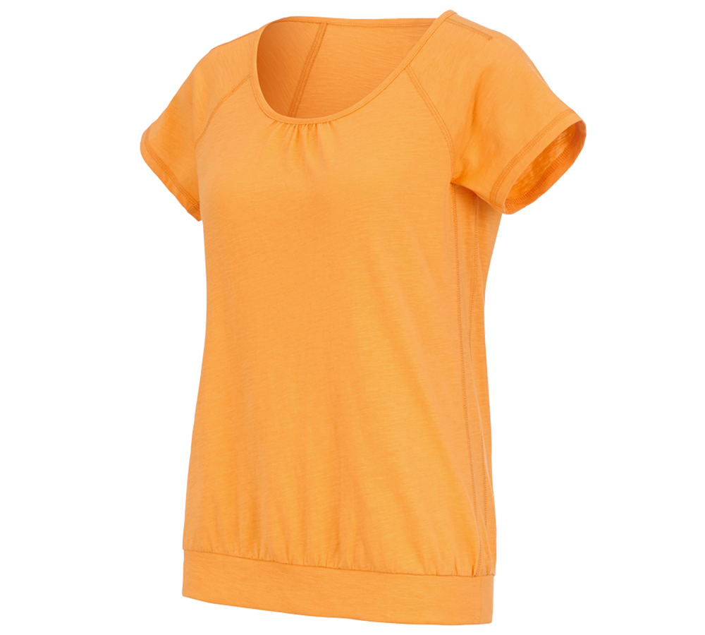 Bovenkleding: e.s. T-Shirt cotton slub, dames + licht oranje