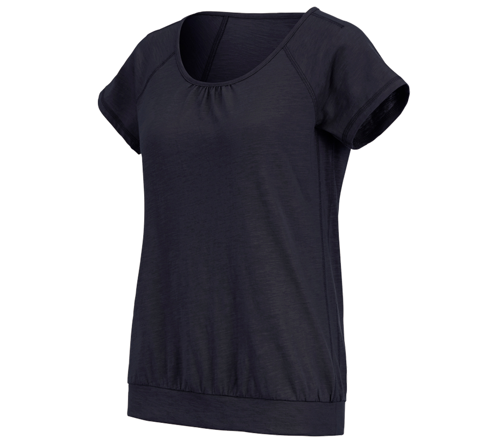 Bovenkleding: e.s. T-Shirt cotton slub, dames + donkerblauw