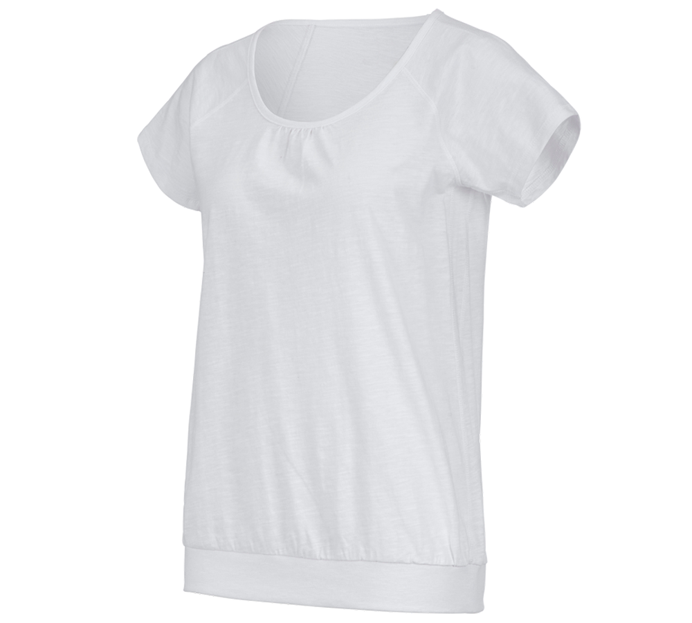 Bovenkleding: e.s. T-Shirt cotton slub, dames + wit