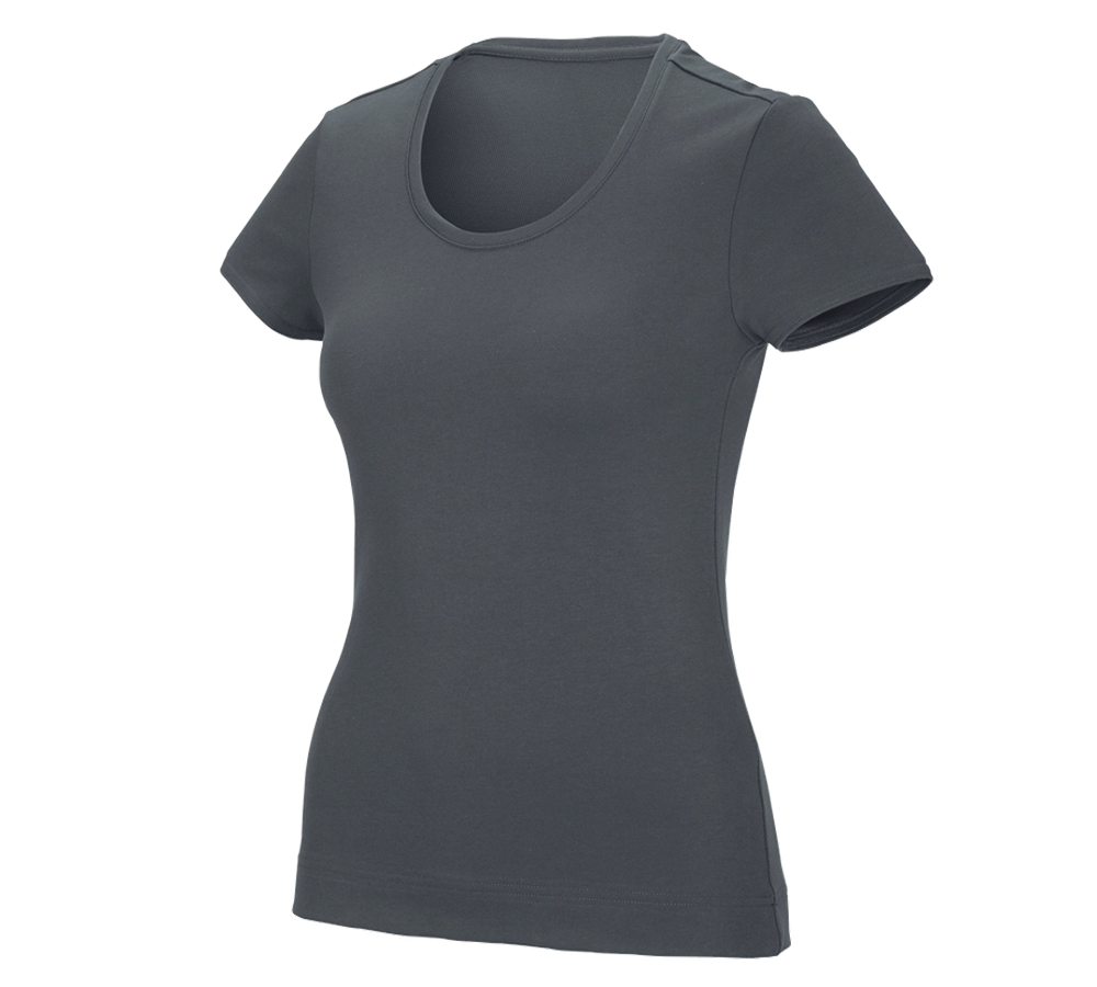 Bovenkleding: e.s. Functioneel T-shirt poly cotton, dames + antraciet