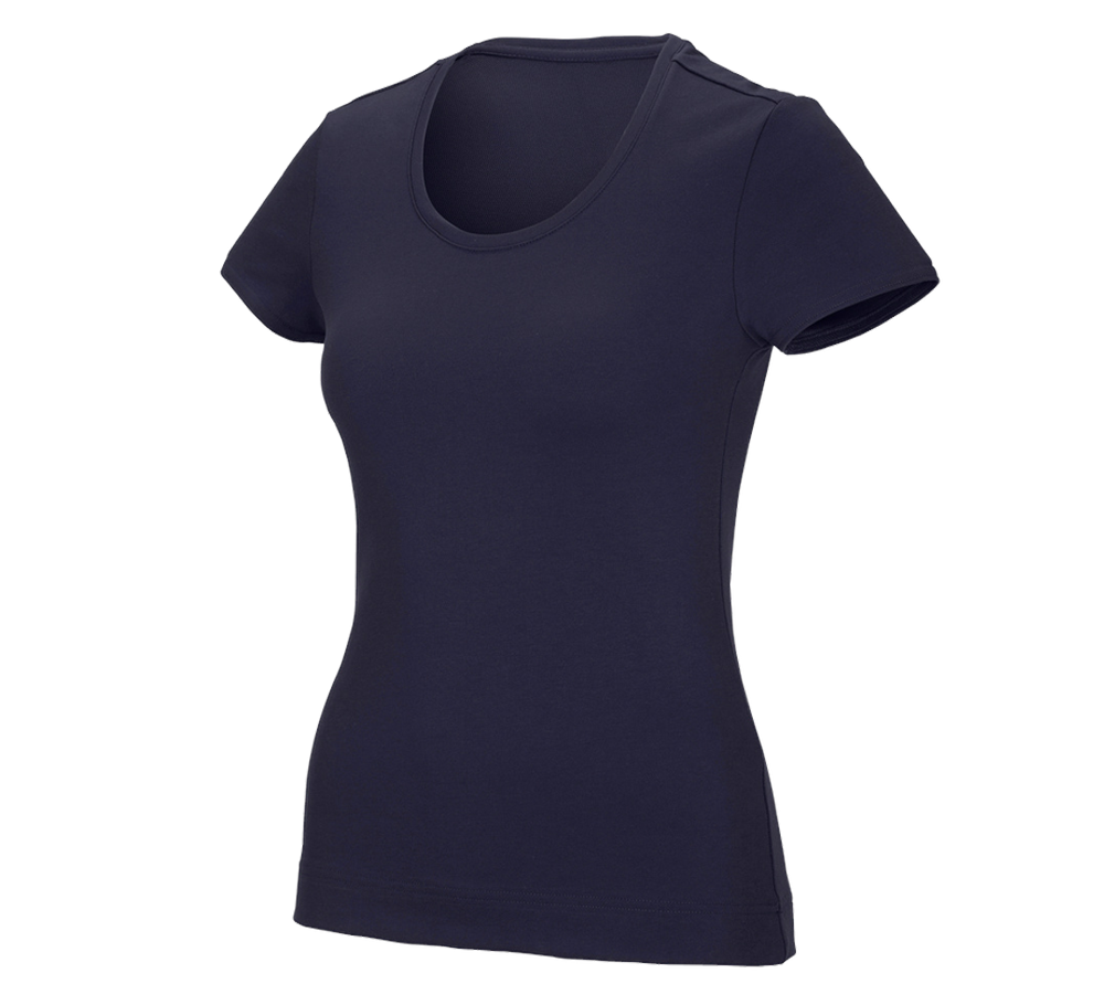 Bovenkleding: e.s. Functioneel T-shirt poly cotton, dames + donkerblauw