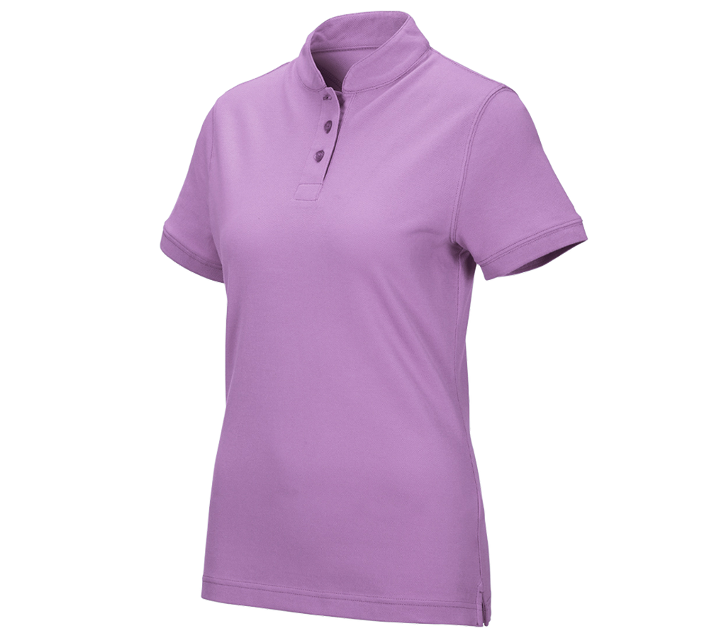 Bovenkleding: e.s. Poloshirt cotton Mandarin, dames + lavendel
