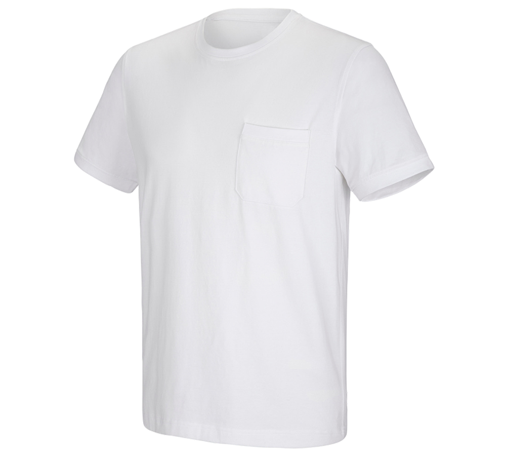 Onderwerpen: e.s. T-shirt cotton stretch Pocket + wit