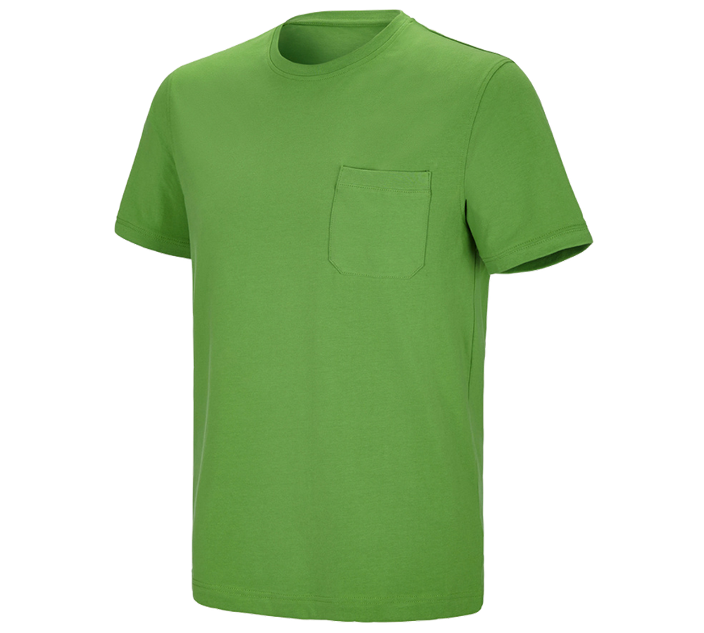 Onderwerpen: e.s. T-shirt cotton stretch Pocket + zeegroen
