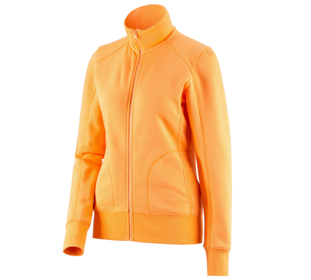 Bovenkleding: e.s. Sweatjack poly cotton, dames + licht oranje