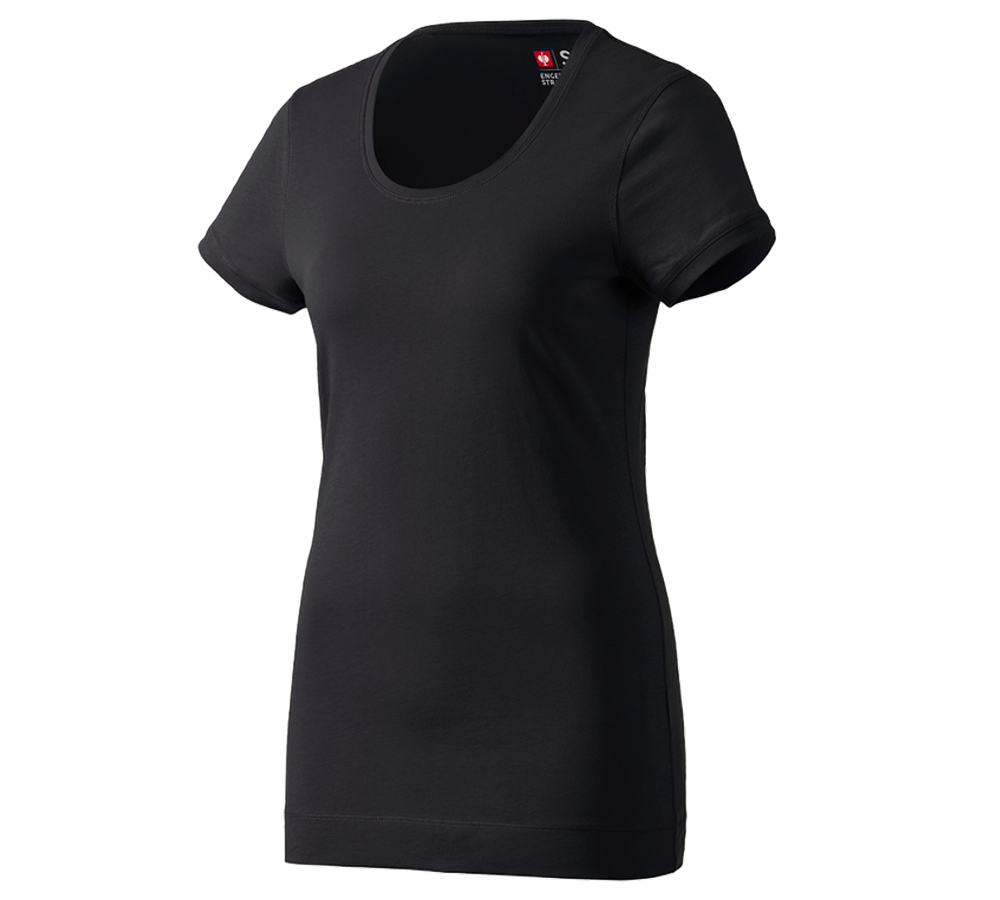 Bovenkleding: e.s. Long-Shirt cotton, dames + zwart