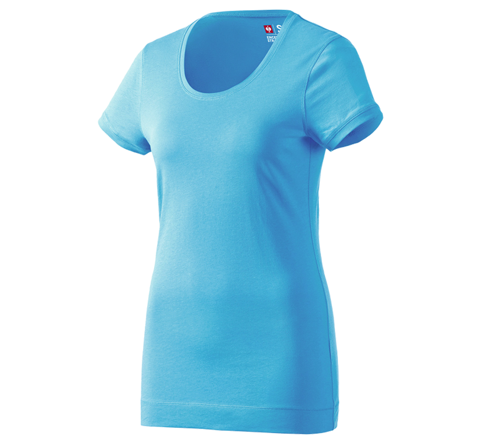 Bovenkleding: e.s. Long-Shirt cotton, dames + turquoise