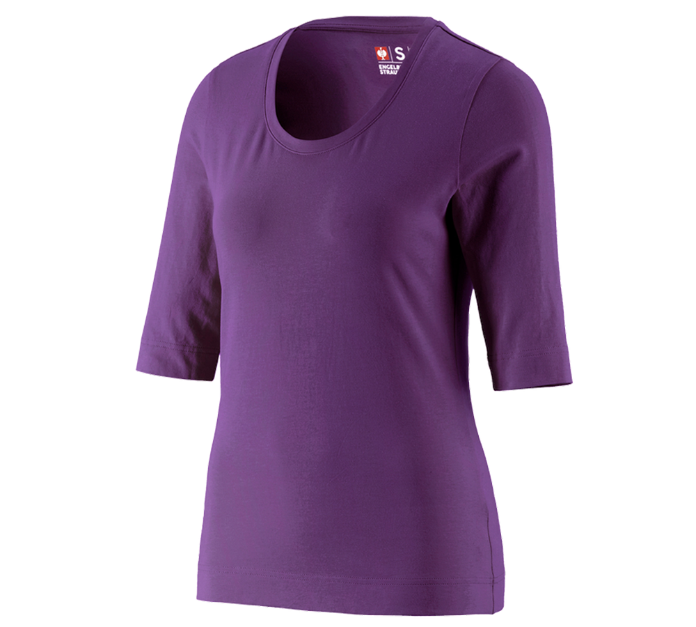 Tuin-/ Land-/ Bosbouw: e.s. Shirt 3/4-mouw cotton stretch, dames + violet