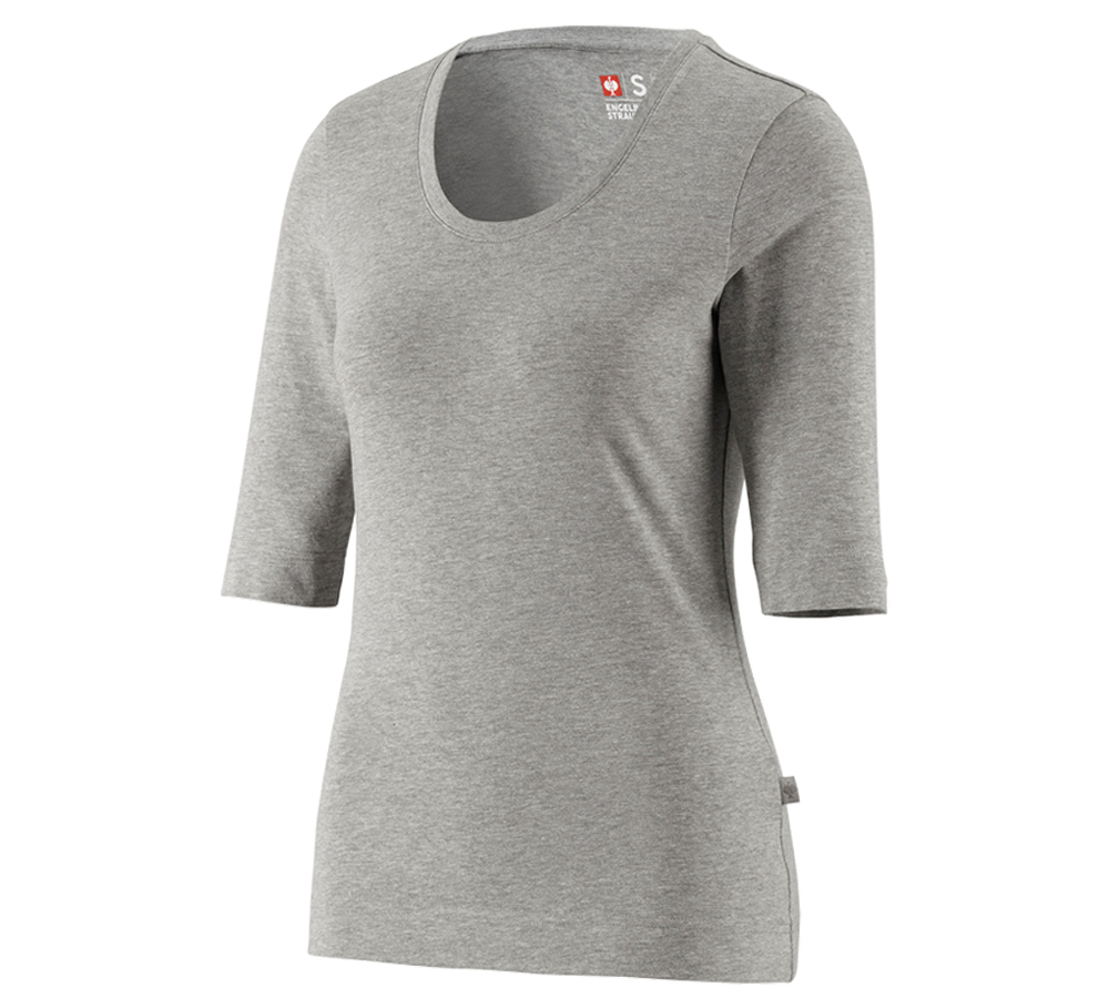 Tuin-/ Land-/ Bosbouw: e.s. Shirt 3/4-mouw cotton stretch, dames + grijs mêlee