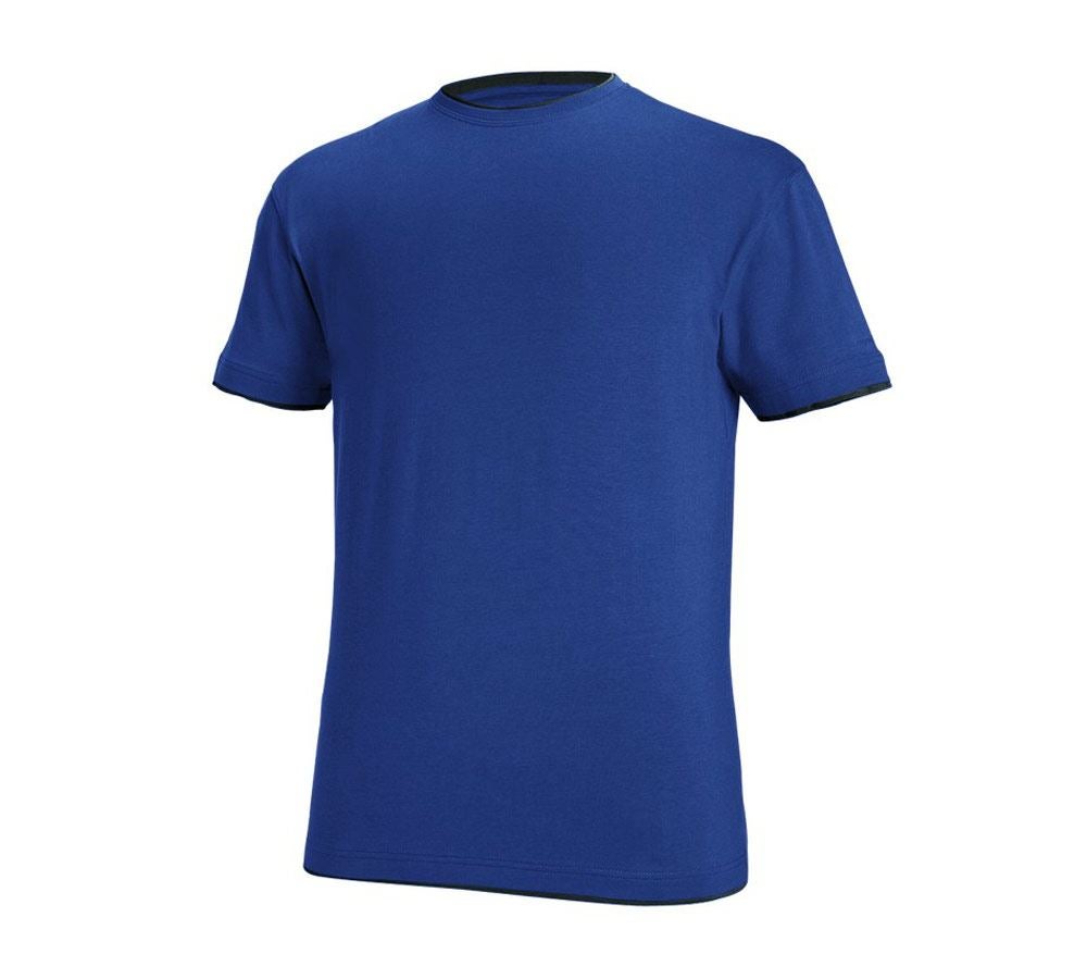 Bovenkleding: e.s. T-Shirt cotton stretch Layer + korenblauw/zwart