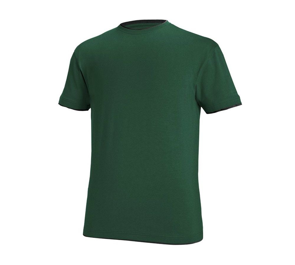Tuin-/ Land-/ Bosbouw: e.s. T-Shirt cotton stretch Layer + groen/zwart