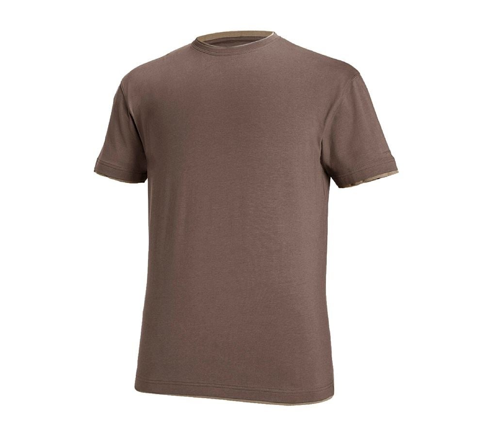 Tuin-/ Land-/ Bosbouw: e.s. T-Shirt cotton stretch Layer + kastanje/hazelnoot