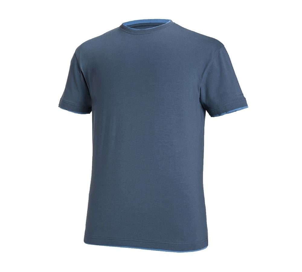 Tuin-/ Land-/ Bosbouw: e.s. T-Shirt cotton stretch Layer + pacific/kobalt
