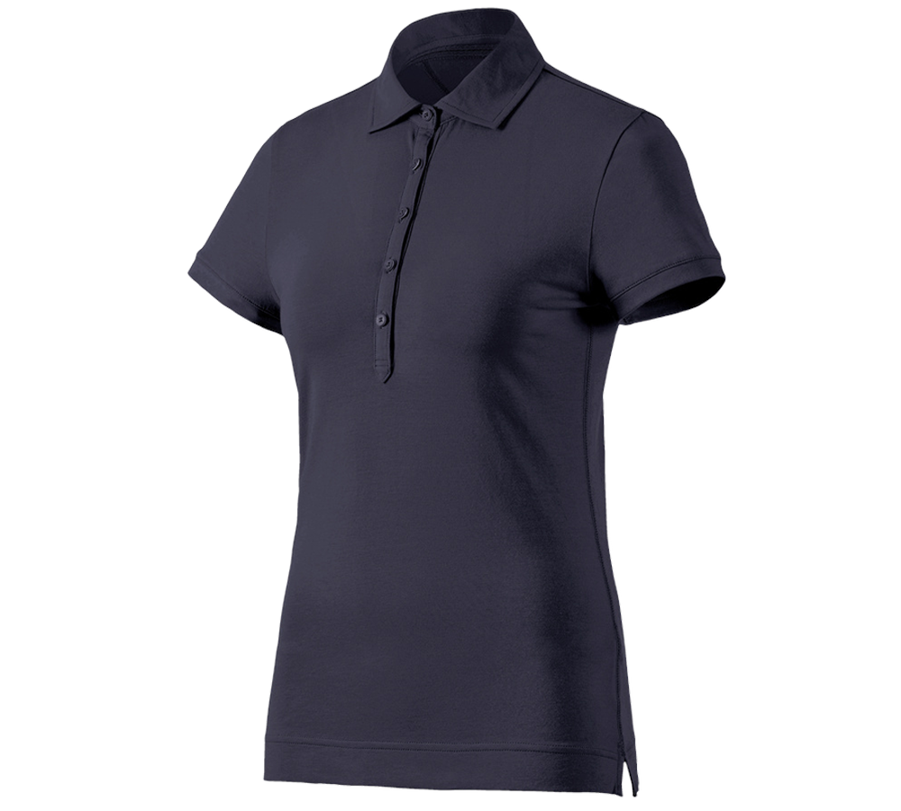Bovenkleding: e.s. Polo-Shirt cotton stretch, dames + donkerblauw