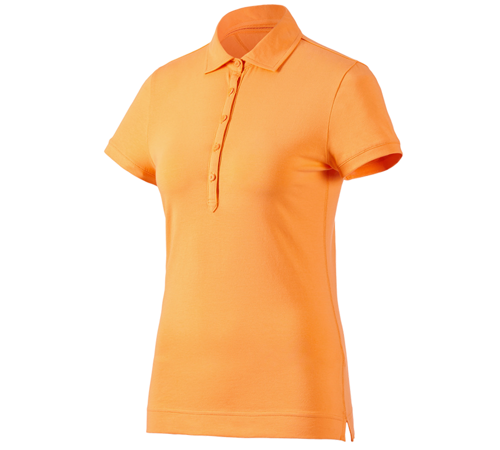Onderwerpen: e.s. Polo-Shirt cotton stretch, dames + licht oranje