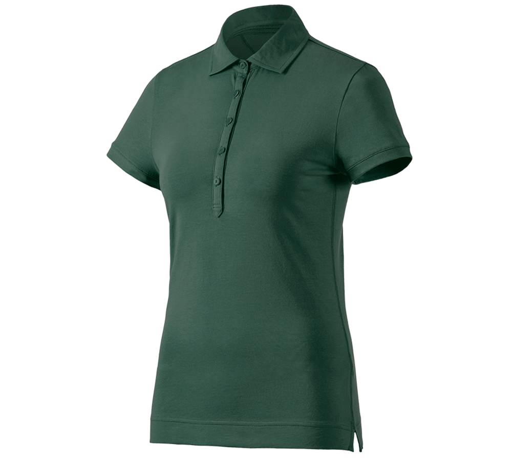 Tuin-/ Land-/ Bosbouw: e.s. Polo-Shirt cotton stretch, dames + groen