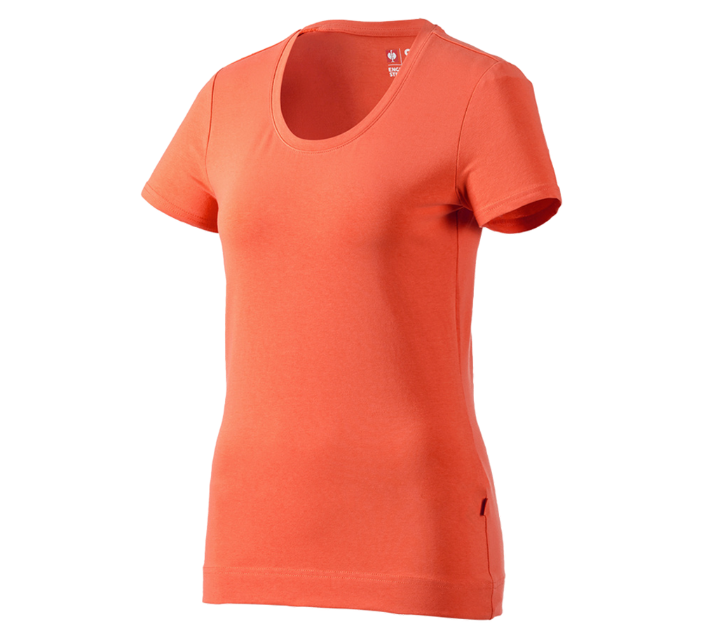 Bovenkleding: e.s. T-Shirt cotton stretch, dames + nectarine