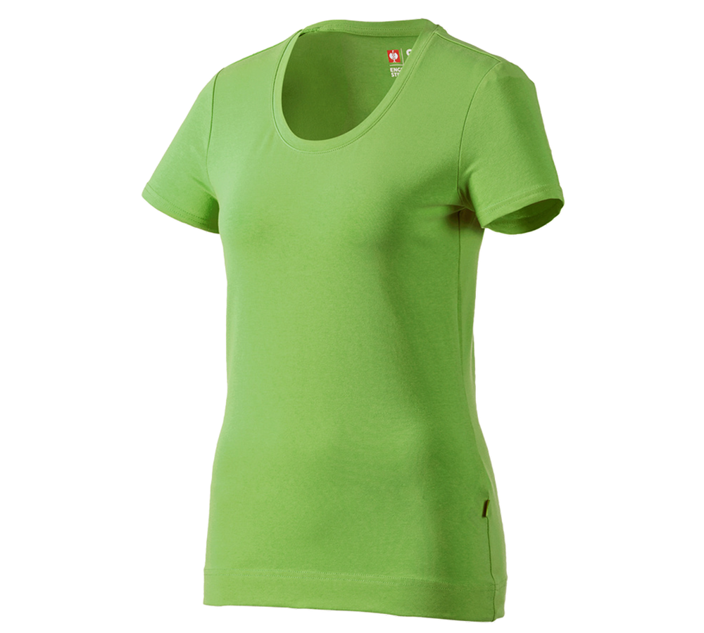 Bovenkleding: e.s. T-Shirt cotton stretch, dames + zeegroen