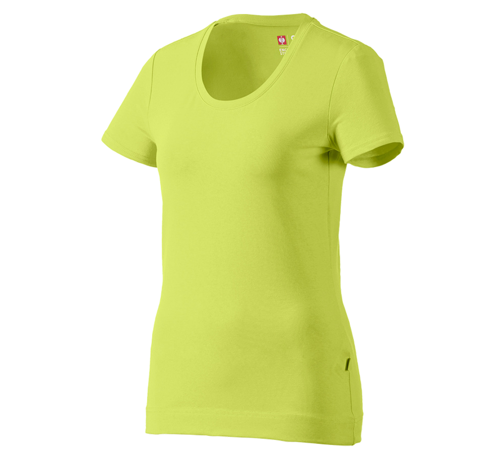 Bovenkleding: e.s. T-Shirt cotton stretch, dames + meigroen
