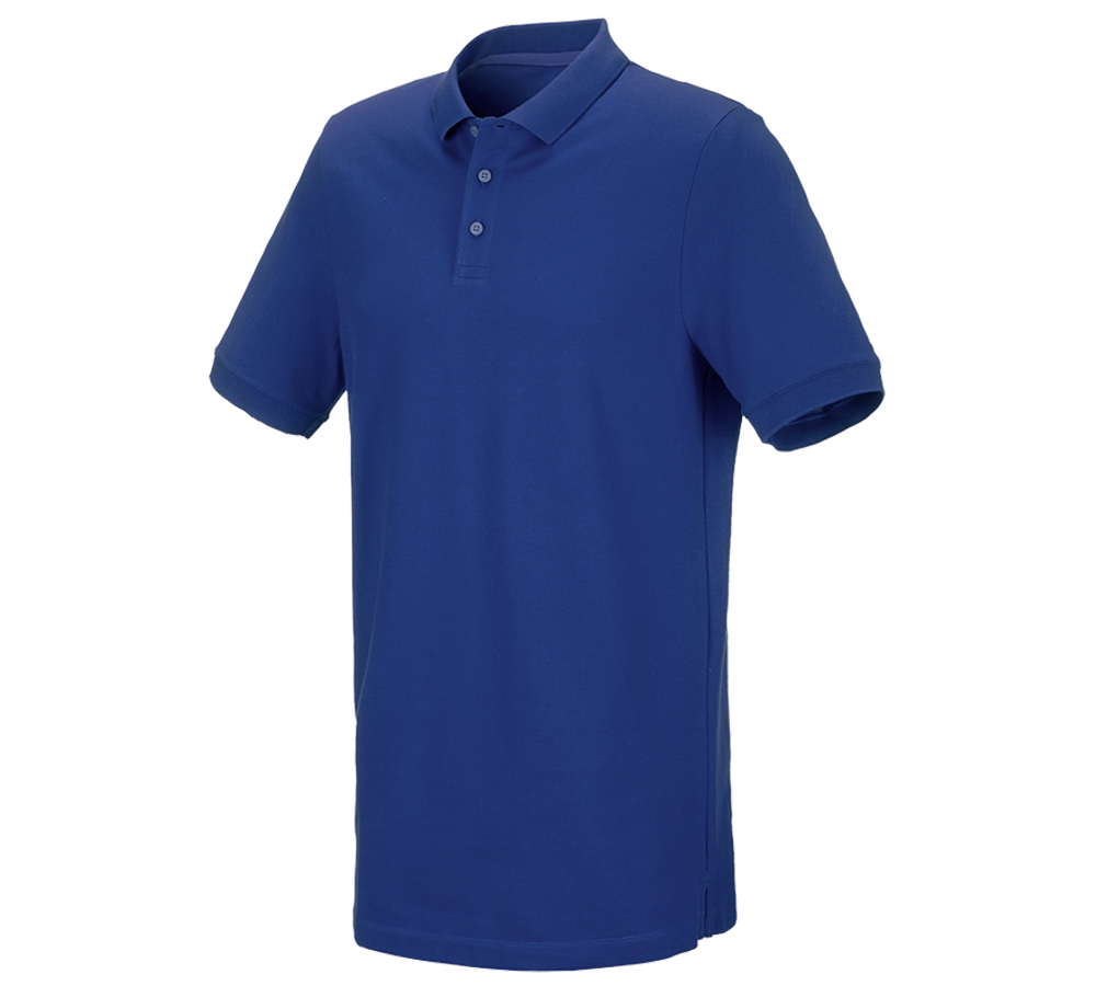 Bovenkleding: e.s. Piqué-Polo cotton stretch, long fit + korenblauw