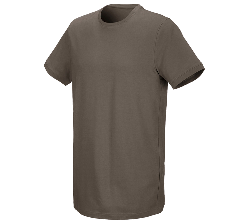 Bovenkleding: e.s. T-Shirt cotton stretch, long fit + steen