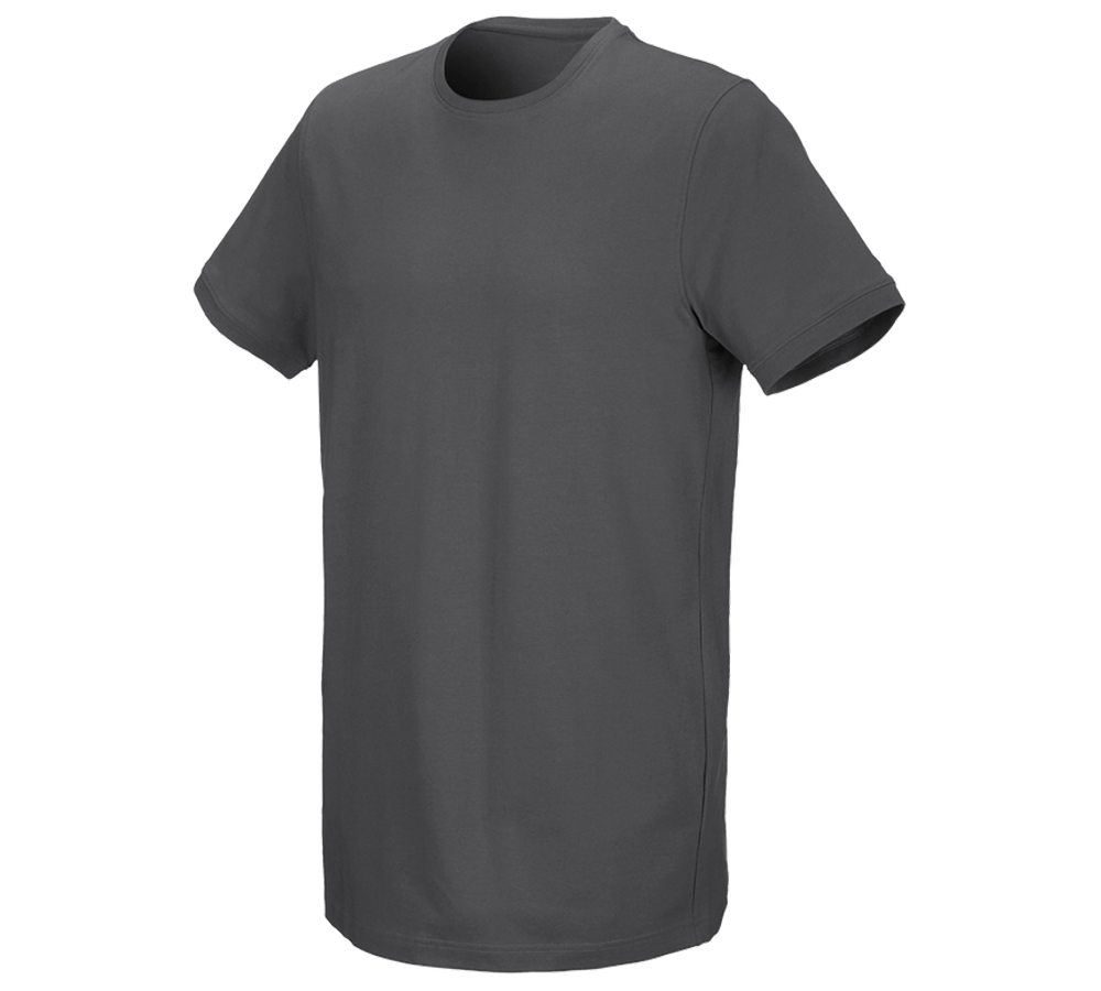 Tuin-/ Land-/ Bosbouw: e.s. T-Shirt cotton stretch, long fit + antraciet
