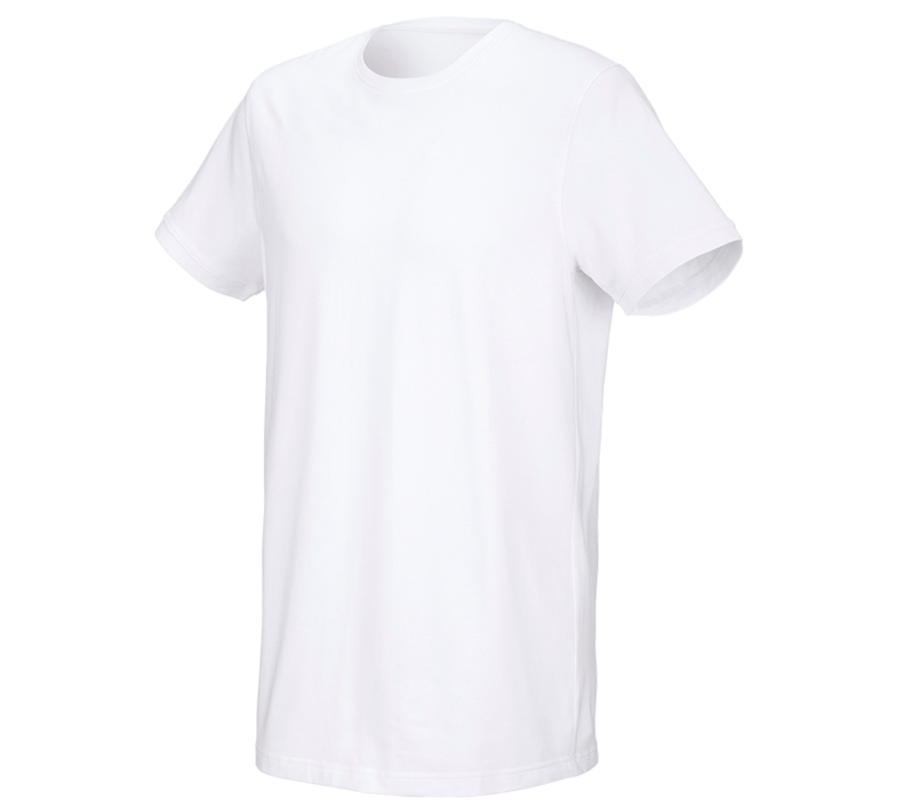 Bovenkleding: e.s. T-Shirt cotton stretch, long fit + wit