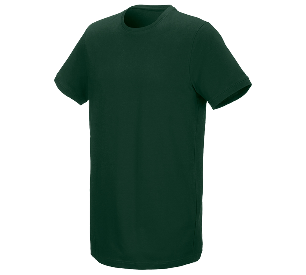 Tuin-/ Land-/ Bosbouw: e.s. T-Shirt cotton stretch, long fit + groen