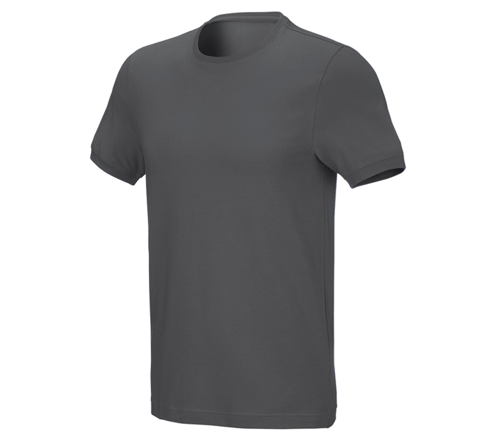 Bovenkleding: e.s. T-Shirt cotton stretch, slim fit + antraciet