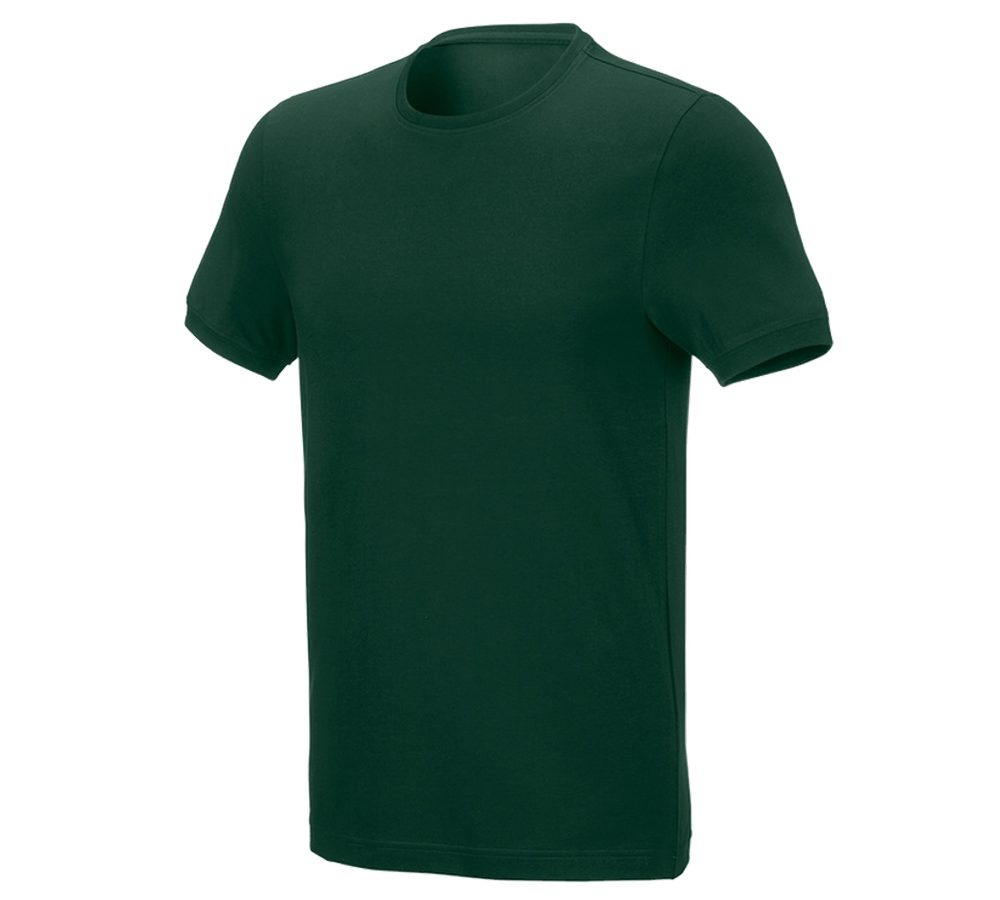 Bovenkleding: e.s. T-Shirt cotton stretch, slim fit + groen