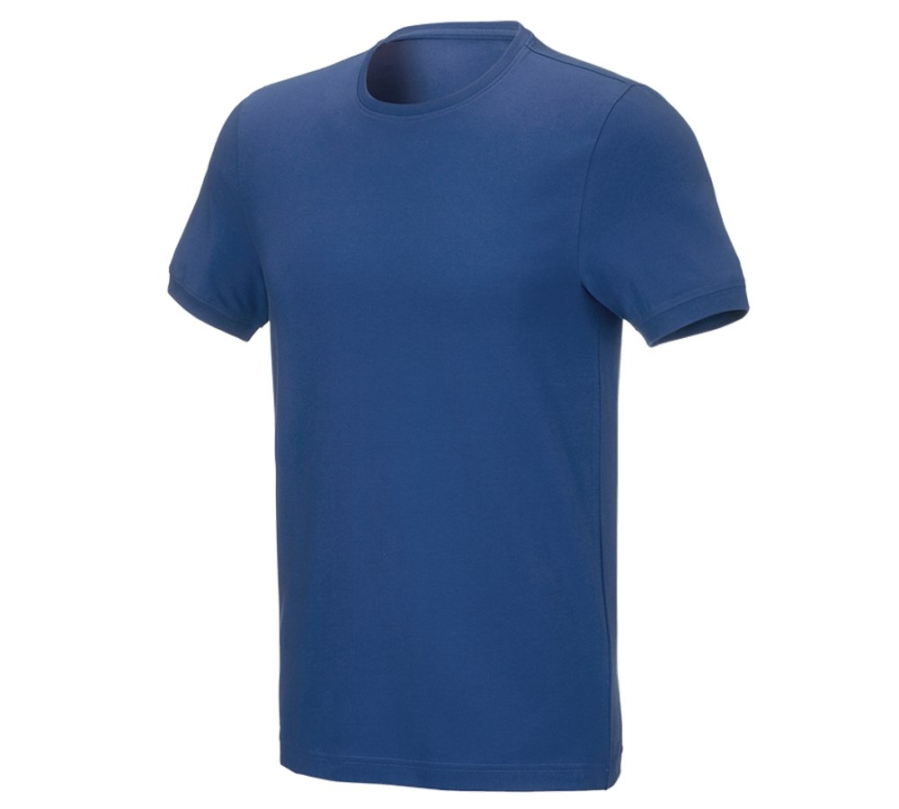 Bovenkleding: e.s. T-Shirt cotton stretch, slim fit + alkalisch blauw