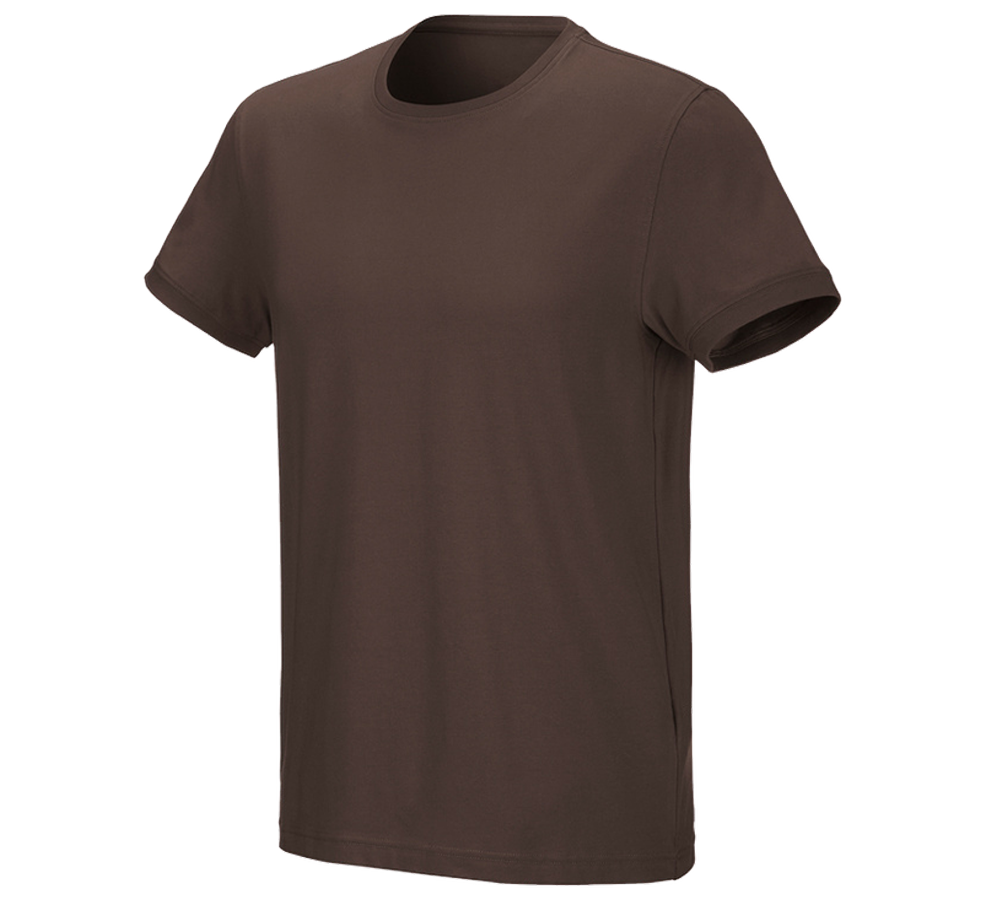 Onderwerpen: e.s. T-Shirt cotton stretch + kastanje