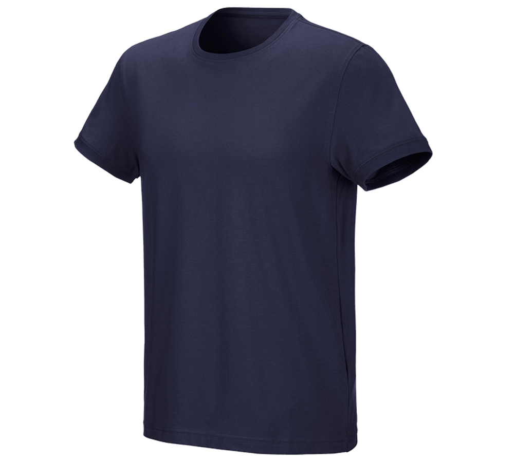 Bovenkleding: e.s. T-Shirt cotton stretch + donkerblauw