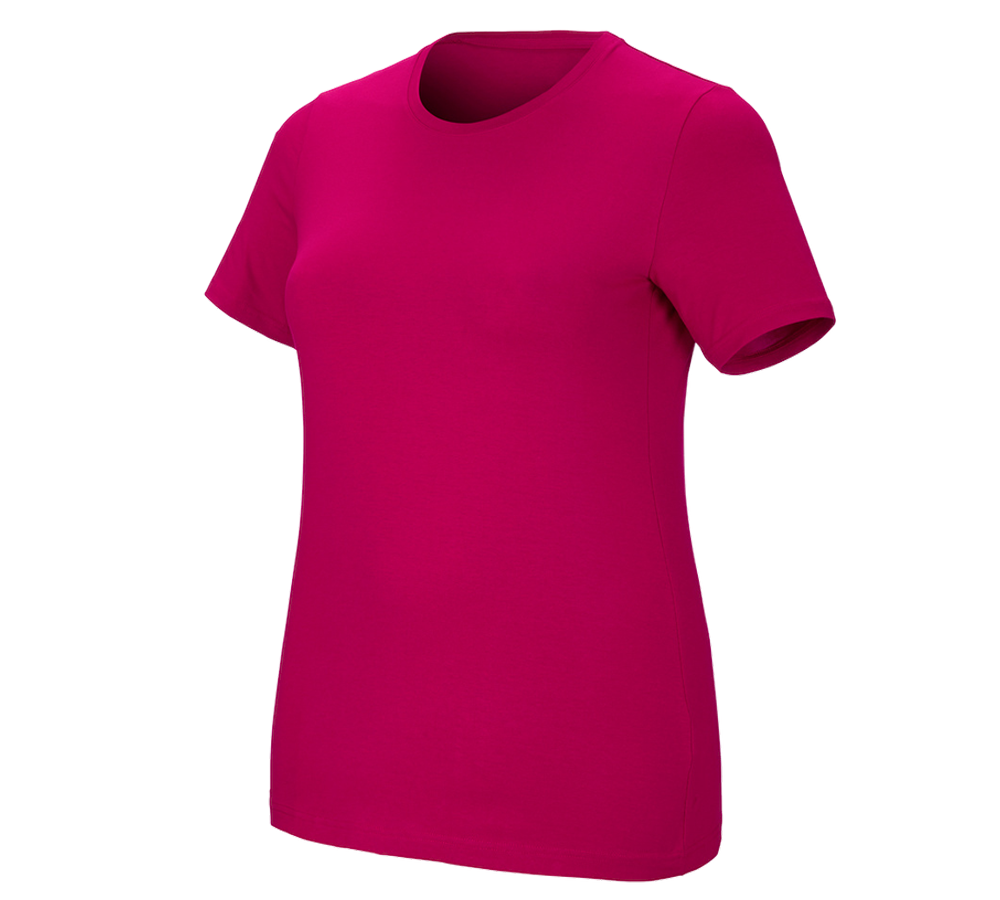 Bovenkleding: e.s. T-Shirt cotton stretch, dames, plus fit + bessen