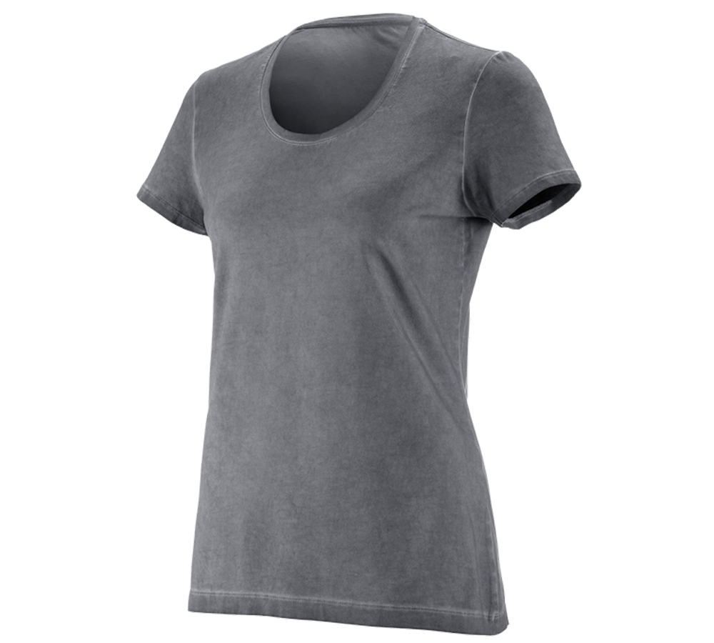 Bovenkleding: e.s. T-Shirt vintage cotton stretch, dames + cement vintage