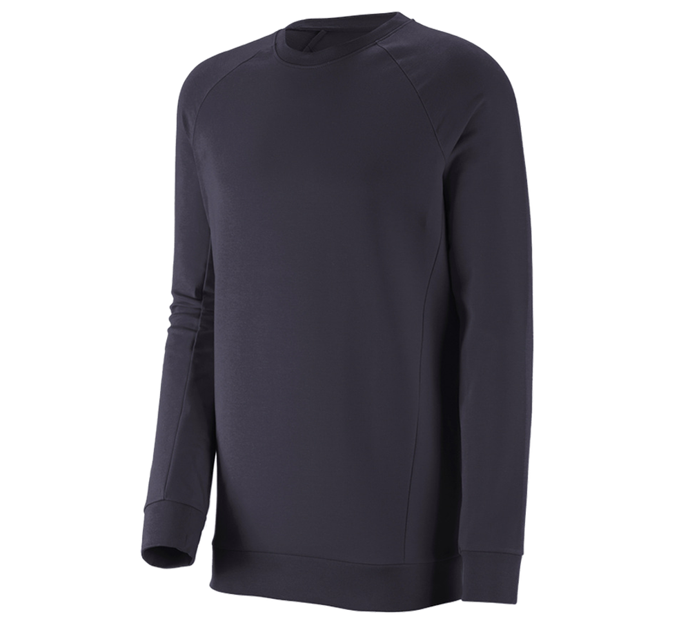 Bovenkleding: e.s. Sweatshirt cotton stretch, long fit + donkerblauw