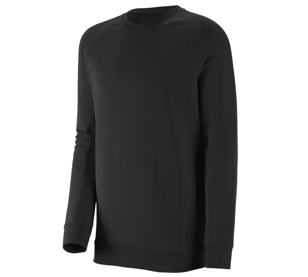 Bovenkleding: e.s. Sweatshirt cotton stretch, long fit + zwart