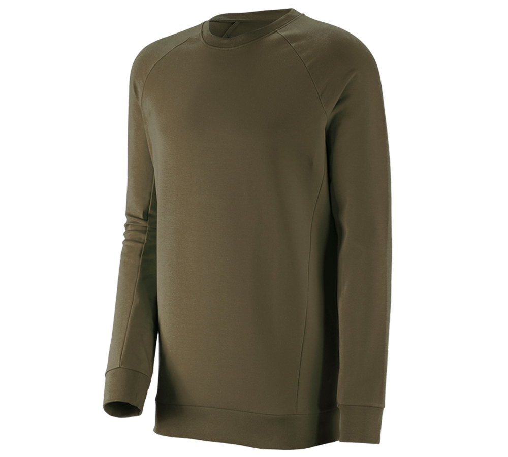 Bovenkleding: e.s. Sweatshirt cotton stretch, long fit + moddergroen