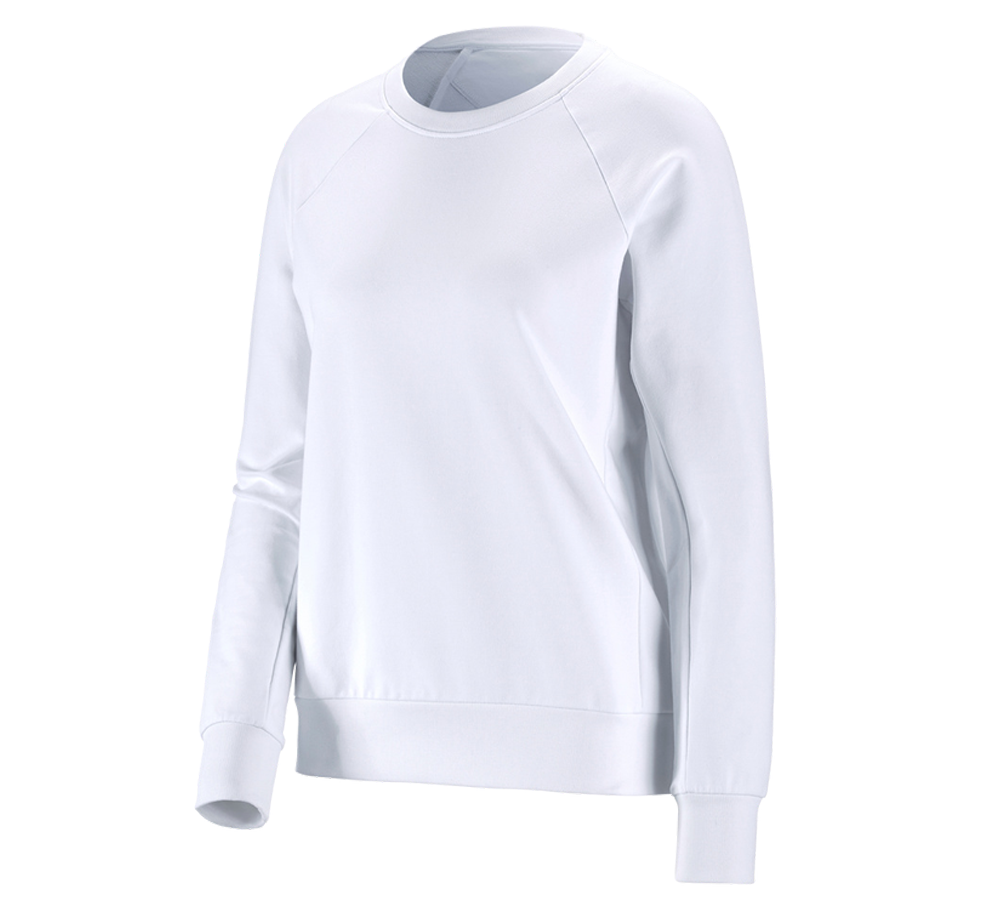 Niet ingewikkeld geschenk Mus e.s. Sweatshirt cotton stretch, dames wit | Engelbert Strauss