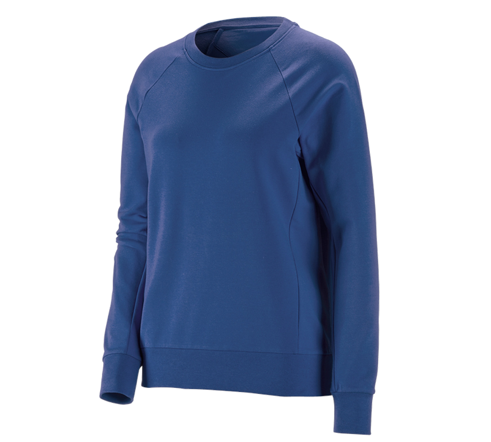Onderwerpen: e.s. Sweatshirt cotton stretch, dames + alkalisch blauw
