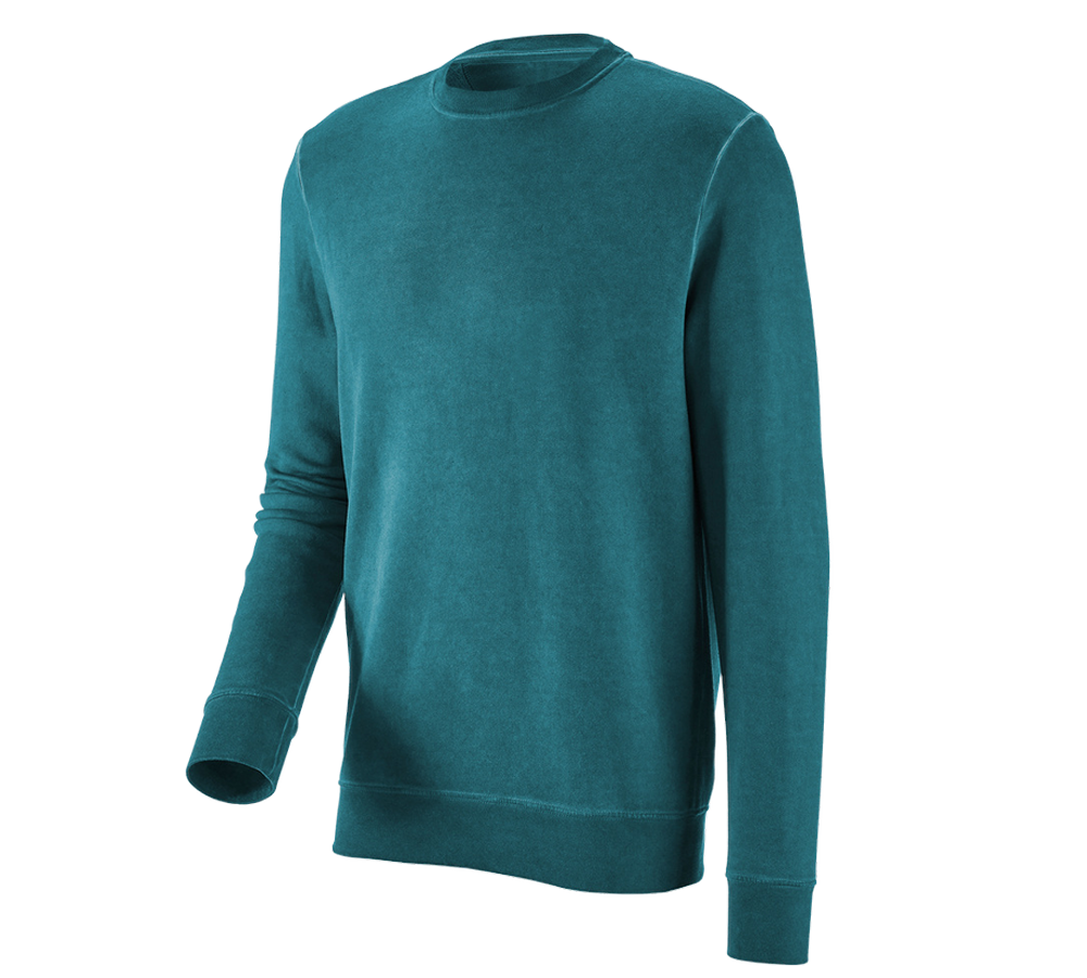 Bovenkleding: e.s. Sweatshirt vintage poly cotton + donker cyaan vintage
