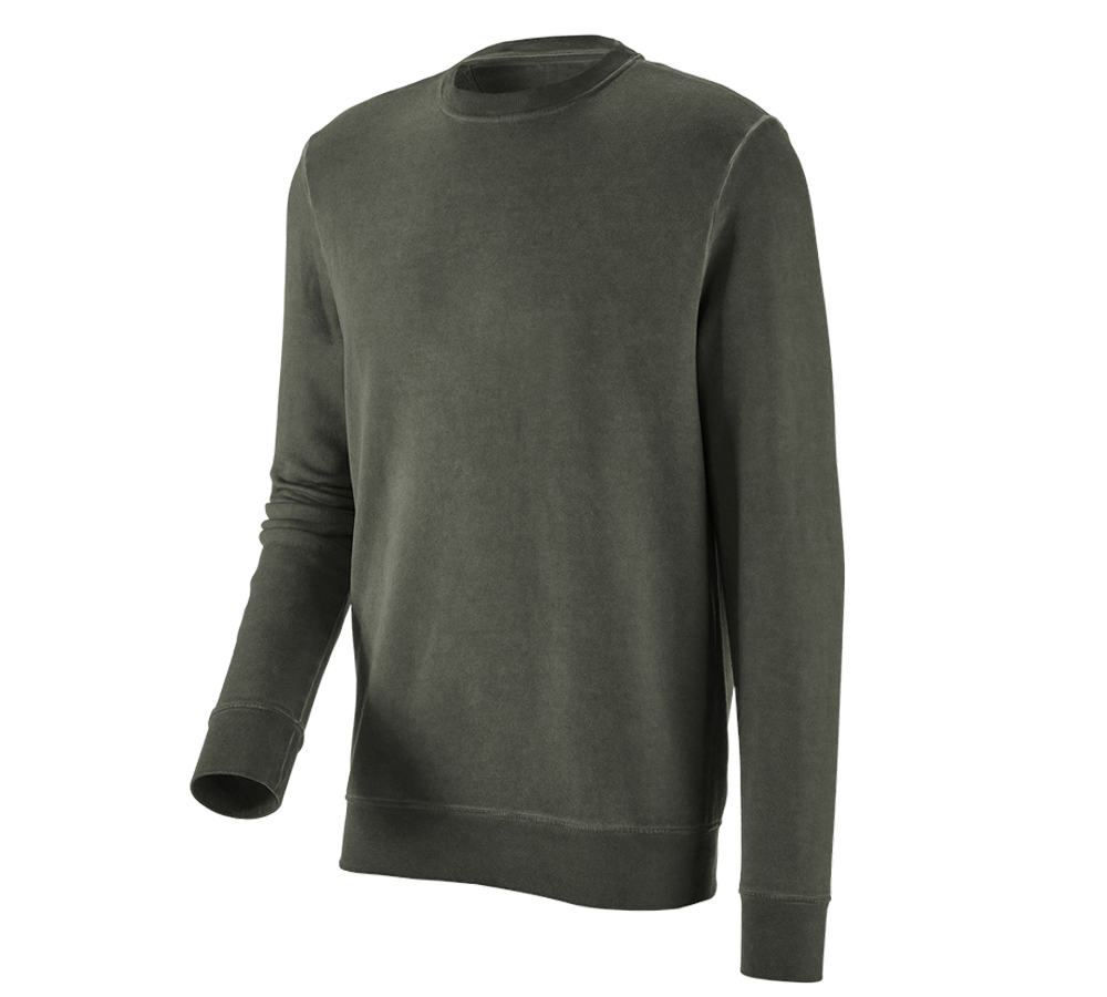 Bovenkleding: e.s. Sweatshirt vintage poly cotton + camouflagegroen vintage