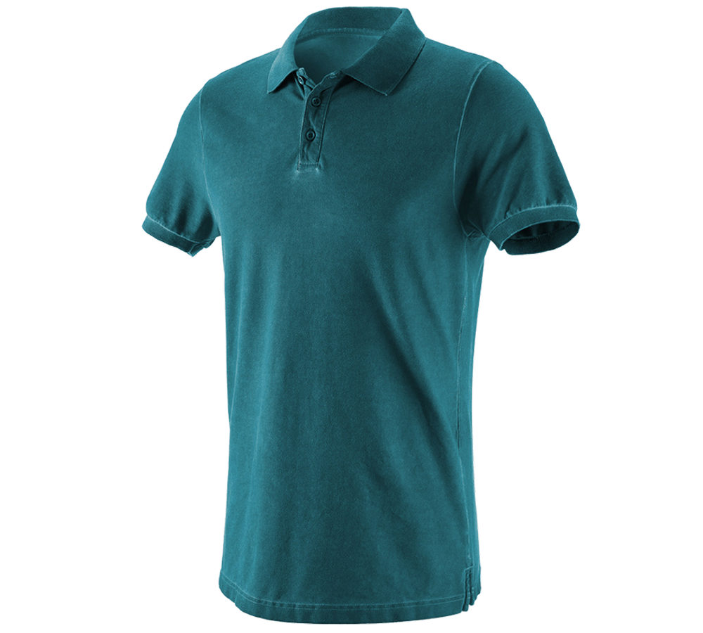 Bovenkleding: e.s. Polo-Shirt vintage cotton stretch + donker cyaan vintage