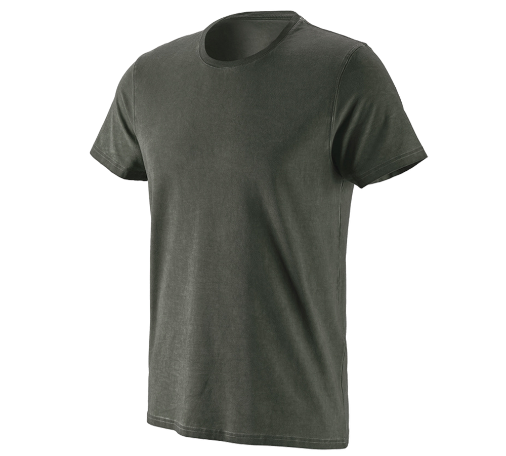 Bovenkleding: e.s. T-Shirt vintage cotton stretch + camouflagegroen vintage