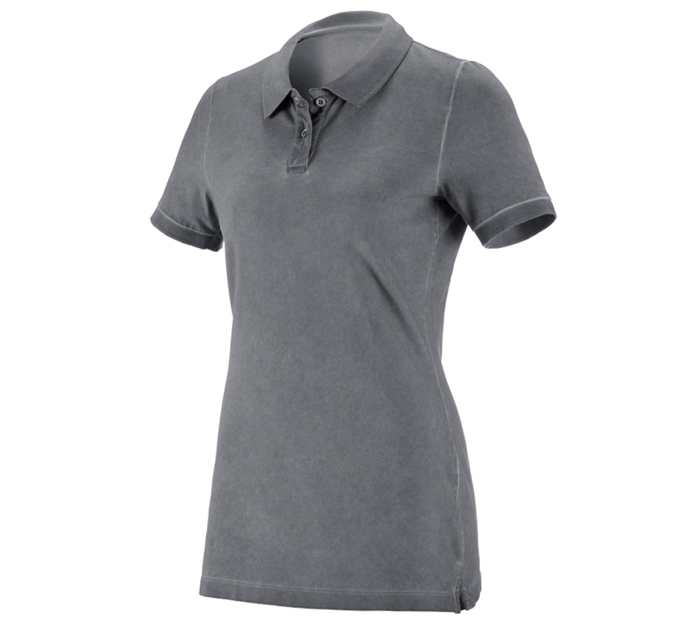 Bovenkleding: e.s. Polo-Shirt vintage cotton stretch, dames + cement vintage