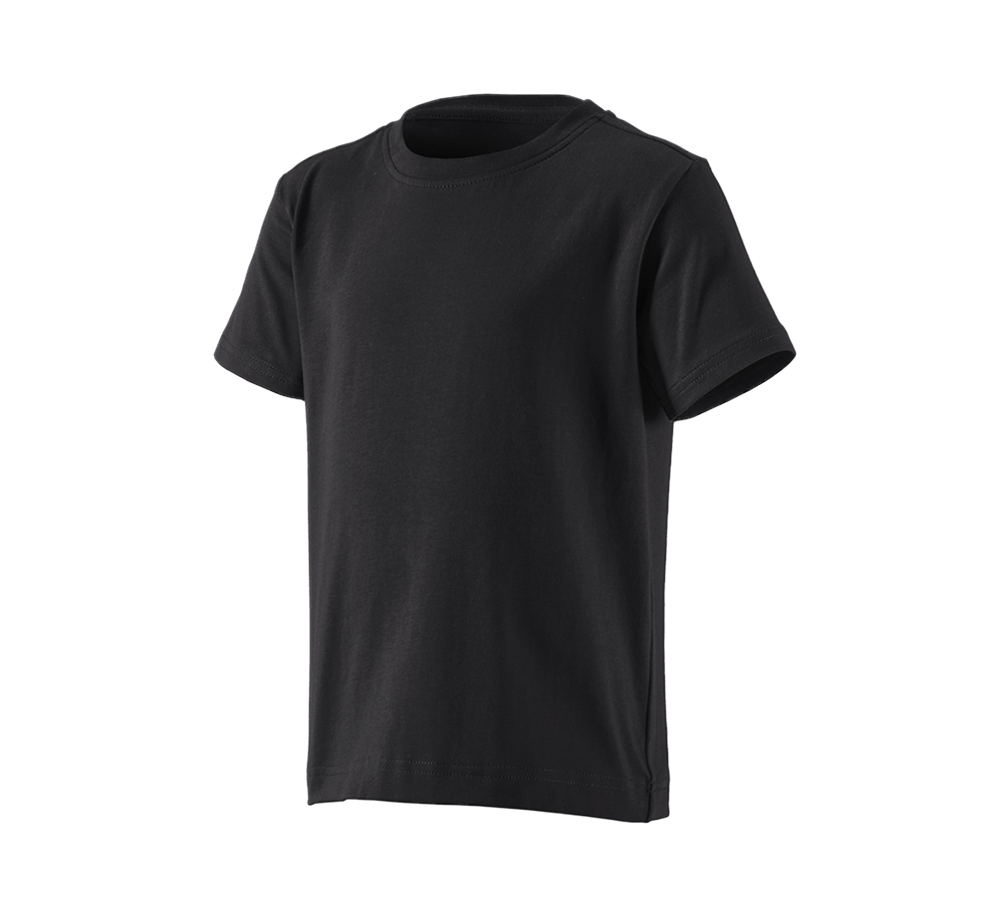 Bovenkleding: e.s. T-shirt cotton stretch, kinderen + zwart