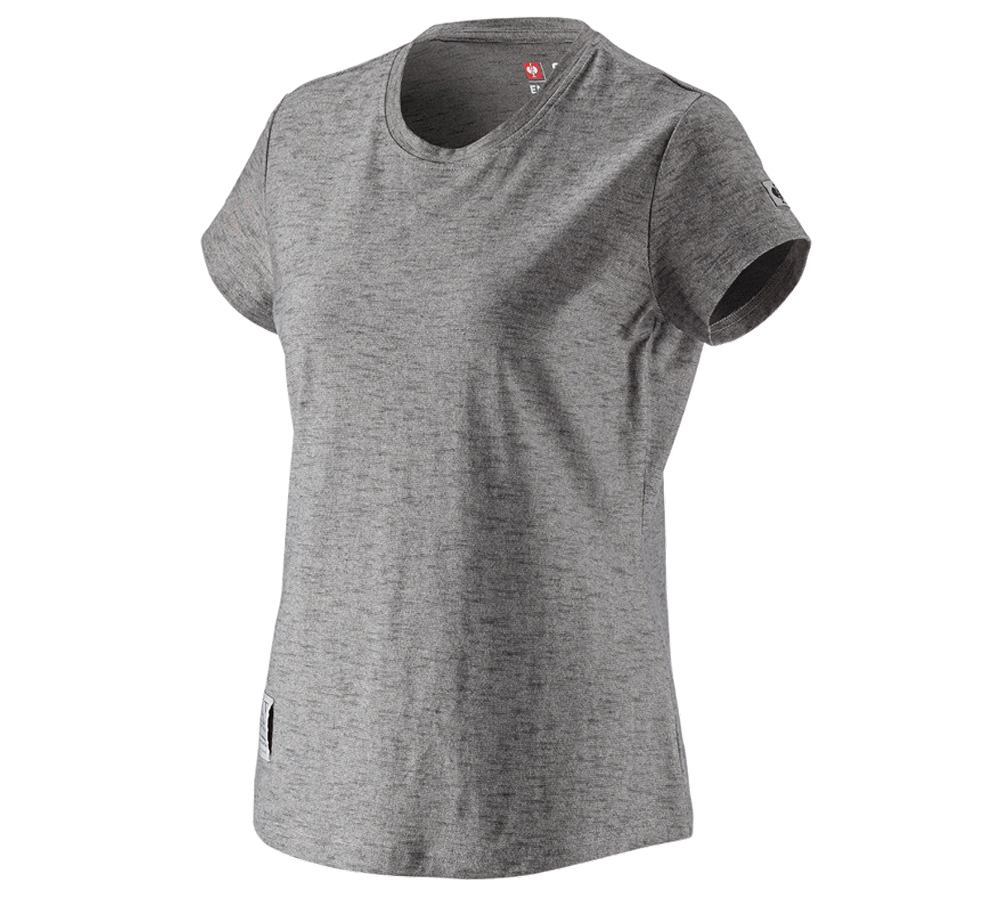 Bovenkleding: T-Shirt e.s.vintage, dames + zwart melange