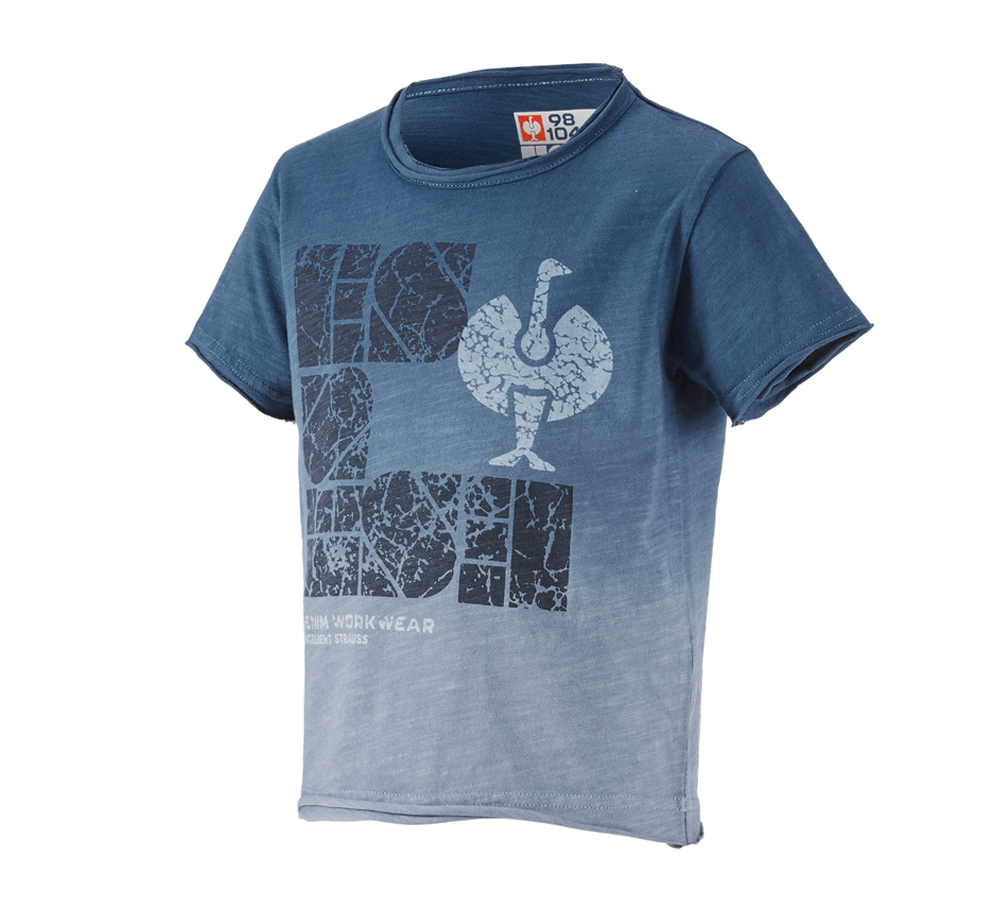 Bovenkleding: e.s. T-Shirt denim workwear, kinderen + antiek blauw vintage